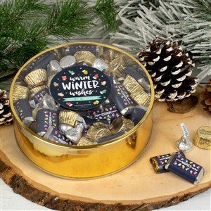 Warm Wishes Personalized Extra Large Tin with Hershey's & Reese's Mix