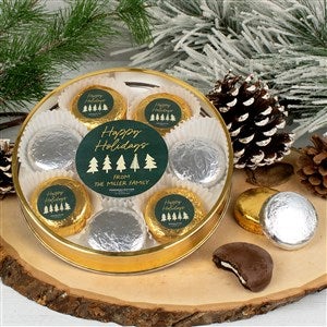 Aspen Christmas Large Tin with 8 Chocolate Covered Oreo Cookies