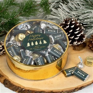 Aspen Christmas Personalized Extra Large Tin with Hershey's & Reese's Mix