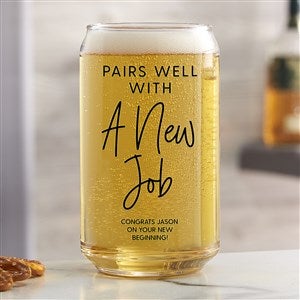 Pairs Well With...Personalized Printed 16oz. Beer Can Glass