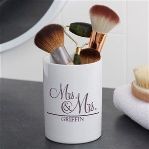 Personalized Ceramic Bathroom Cup - Wedded Pair