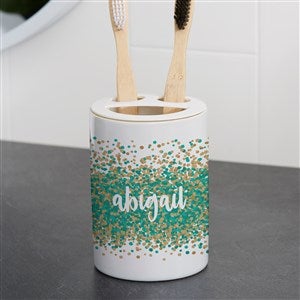 Personalized Ceramic Toothbrush Holder - Sparkling Name