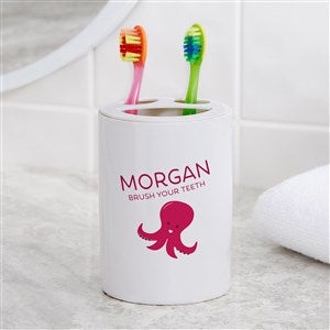 Personalized Ceramic Toothbrush Holder - Sea Creatures