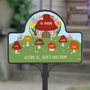 Personalized Magnetic Garden Sign - Mushroom Family
