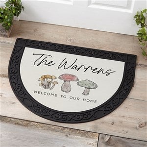 Personalized Half Round Doormat - Cottagecore Mushrooms