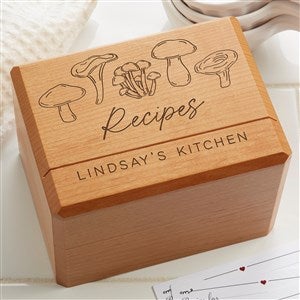 Cottagecore Mushrooms Personalized Recipe Box