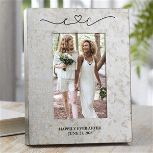 Drawn Together By Love Personalized Metal Picture Frame - 4x6 Vertical