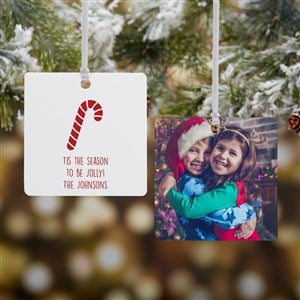 Choose Your Icon Personalized Square Photo Ornament- 2.75 Metal - 2 Sided