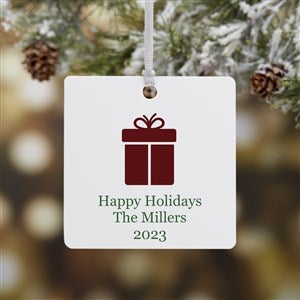 Choose Your Icon Personalized Square Photo Ornament- 2.75 Metal - 1 Sided