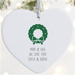 Choose Your Icon Personalized Heart Ornament- 4 Matte - 1 Sided