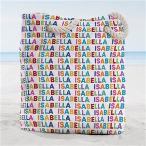 Vibrant Name for Her Personalized Beach Bag- Large