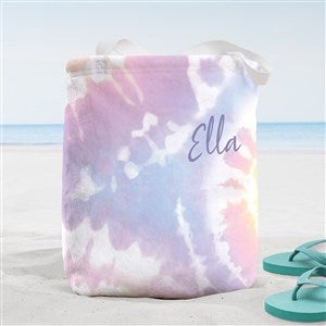 Pastel Tie Dye Personalized Beach Bag- Small