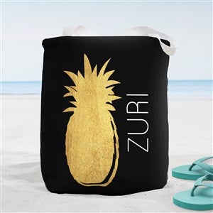 Golden Pineapple Personalized Beach Bag- Small