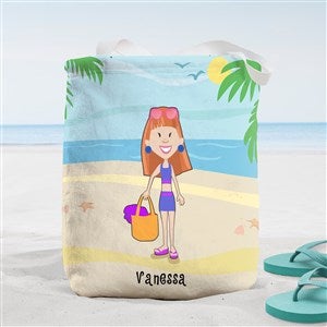 Summer Family Characters Personalized Beach Bag- Small