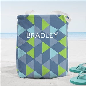 His and Hers Geometric Personalized Beach Bag- Small