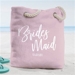 Classic Elegance Wedding Party Personalized Beach Bag- Large