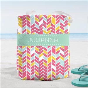 Geometric Personalized Beach Bag- Small