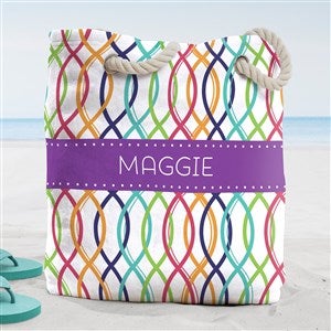 Geometric Personalized Beach Bag- Large