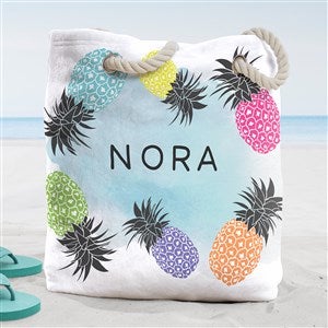 Pineapple Party Personalized Beach Bag- Large