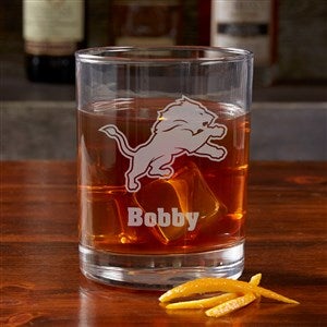 NFL Detroit Lions Engraved Old Fashioned Whiskey Glasses