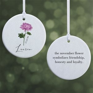 Birth Month Flower Personalized Ornament- 2.85 Glossy - 2 Sided