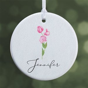 Birth Month Flower Personalized Ornament- 2.85 Glossy - 1 Sided