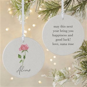 Birth Month Flower Personalized Ornament- 3.75 Matte - 2 Sided