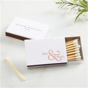 Mr. & Mrs. Personalized Wedding Box Matches  - Set of 50