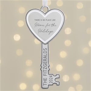 No Place Like Home Personalized Silver Key Ornament
