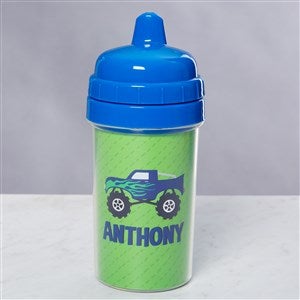 Construction & Monster Trucks Personalized 10 oz. Sippy Cup- Blue