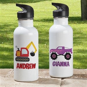 Construction & Monster Trucks Personalized 20 oz. Water Bottle
