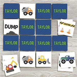 Construction & Monster Trucks Personalized Memory Game