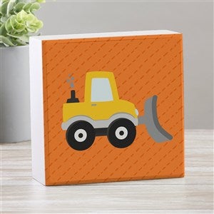 Construction & Monster Trucks Personalized Square Shelf Block