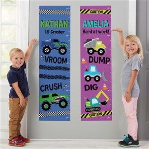 Construction & Monster Trucks Vinyl Growth Chart Wall Decal