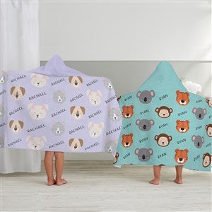Animal Pals Personalized Kids Hooded Bath Towel