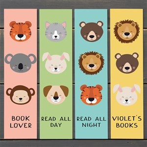 Animal Pals Personalized Paper Bookmarks Set of 4
