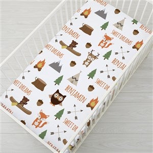 Woodland Adventure Personalized Crib Sheet