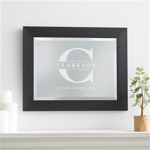 Lavish Last Name Engraved Framed Wall Mirror -Horizontal