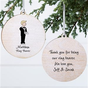 Ring Bearer philoSophie's® Personalized Ornament- 3.75 Wood - 2-Sided