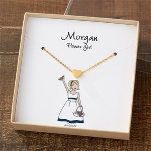 Flower Girl philoSophie's® Gold Heart Necklace With Personalized Message Card