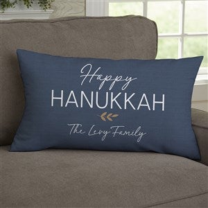 Spirit of Hanukkah Personalized Lumbar Velvet Throw Pillow