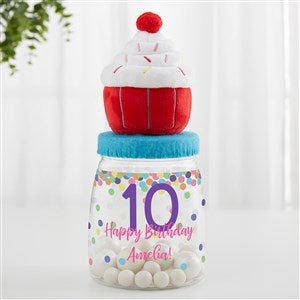 Birthday Confetti Personalized Cupcake Candy Jar
