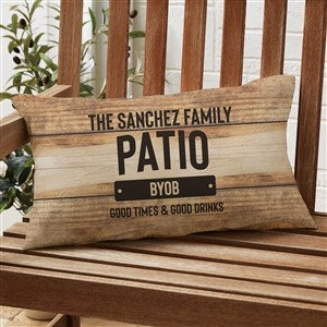 Backyard BBQ Personalized Lumbar Outdoor Throw Pillow - 12? x 22?