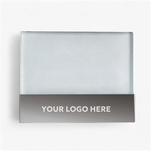 Personalized Logo Glass Block Silver Base Picture Frame - 38605