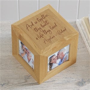 Personalized Wood Photo Cube - Together They Built a Life