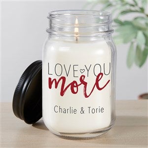 Love You More Personalized Farmhouse Candle Jar
