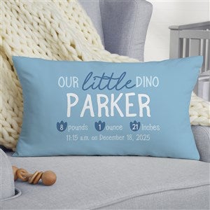 Baby Dino Personalized Lumbar Velvet Throw Pillow
