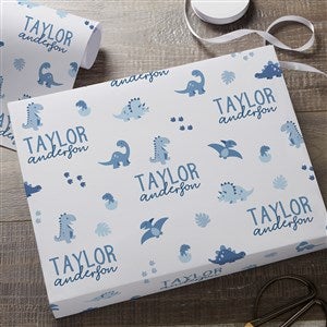 Baby Dino Personalized Baby Wrapping Paper Roll - 18ft Roll