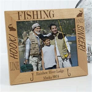 Personalized Fishing Custom Wood Picture Frame - 8x10