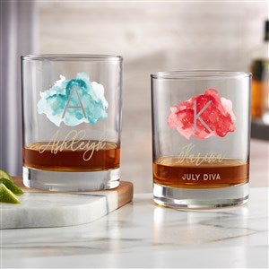 Birthstone Color Printed 14oz. Whiskey Glass